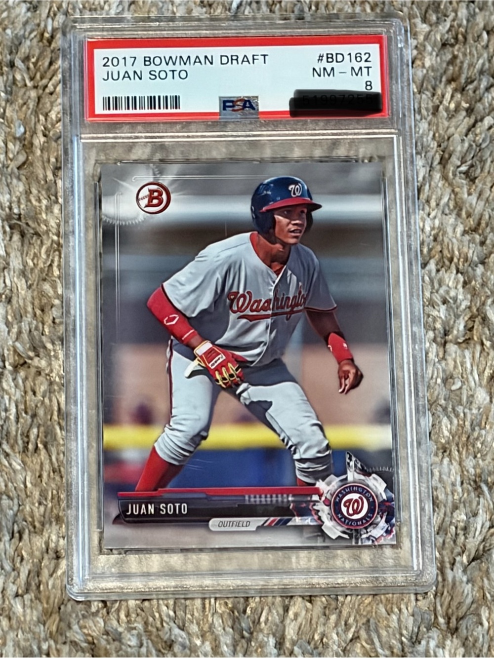 Juan Soto 2017 Bowman Draft PSA 8 NM-MT Baseball graded card